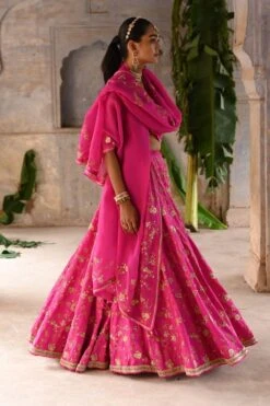 Deep Thee Fuchsia Hand Embroidered Lehenga Set -Echo Clohting Shop 71023dt26 4