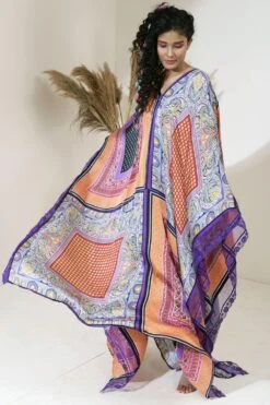 CAPISVIRLEO Printed Kaftan With Organza & Lace Details -Echo Clohting Shop 75ca13 2
