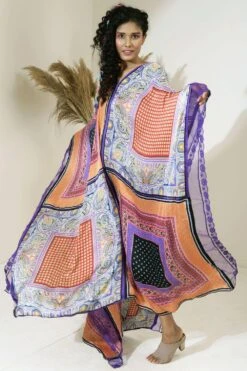 CAPISVIRLEO Printed Kaftan With Organza & Lace Details -Echo Clohting Shop 75ca13 3