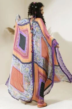 CAPISVIRLEO Printed Kaftan With Organza & Lace Details -Echo Clohting Shop 75ca13 5