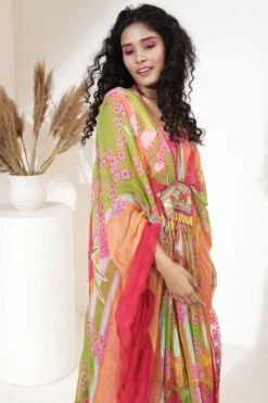 CAPISVIRLEO Trio Panelled Georgette Kaftan With Embroidery -Echo Clohting Shop 75ca14 3