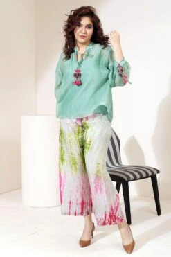 CAPISVIRLEO Tie & Dye Mint & Pink Pants