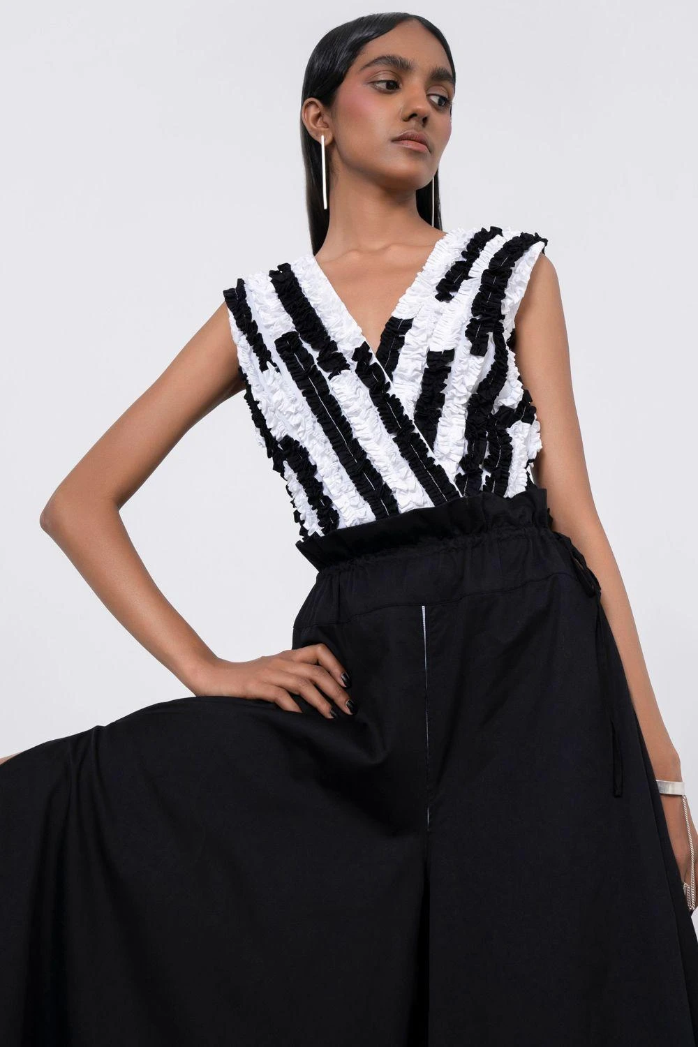 Corpora Studio Black & White Frill Power Top 3 Corpora Studio Black & White Frill Power Top - Image 3