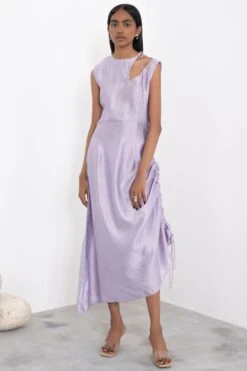New Products 11 Corpora Studio Lilac Silk Dress With Cut Out Detail