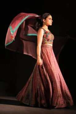 CAPISVIRLEO Lavender Tie Dye Lehenga Set -Echo Clohting Shop 81123co12 3