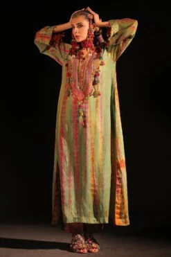 CAPISVIRLEO Sage Embellished A-line Dress