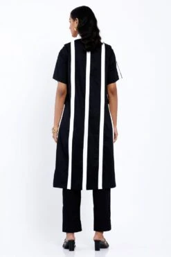 SNOB Black Striped Shirt Dress -Echo Clohting Shop 811snobw19 4