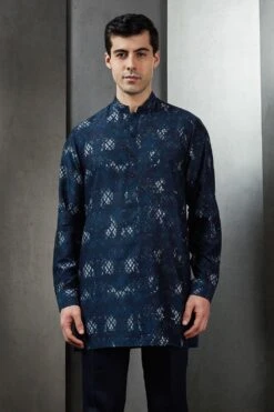 Rohit Gandhi + Rahul Khanna Men Marine Rolling Boxes Digital Printed Kurta -Echo Clohting Shop 8124rgrk35 3