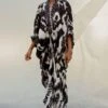 Bennch Black & White Printed Kaftan Set