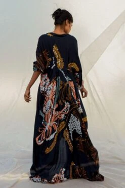 Bennch Black Window Leaf Printed Kaftan -Echo Clohting Shop 8323be22 6