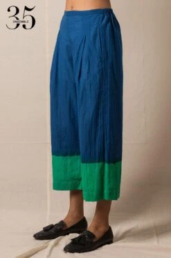 Injiri Blue Cotton Clamp Dye Pants -Echo Clohting Shop 84inj13 3