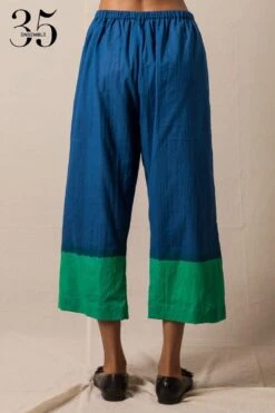 Injiri Blue Cotton Clamp Dye Pants -Echo Clohting Shop 84inj13 4