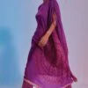 SVA Purple Printed Drawstring Kaftan & Pants Set