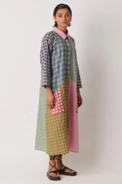 YAVI Alit Checkered Dress -Echo Clohting Shop 8523yg1 3