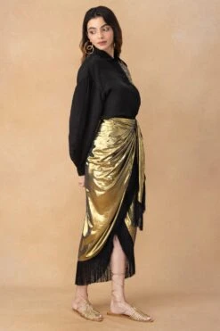 Rara Avis Antique Gold Wrap Skirt -Echo Clohting Shop 8823ra3 3