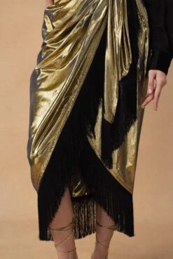 Rara Avis Antique Gold Wrap Skirt -Echo Clohting Shop 8823ra3 4