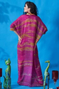 CAPISVIRLEO Purple Pleated Kaftan Dress -Echo Clohting Shop 88cap11 5