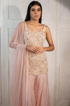 Ritika Mirchandani Pink Hand Embroidered Sharara Set -Echo Clohting Shop 88rm4 4