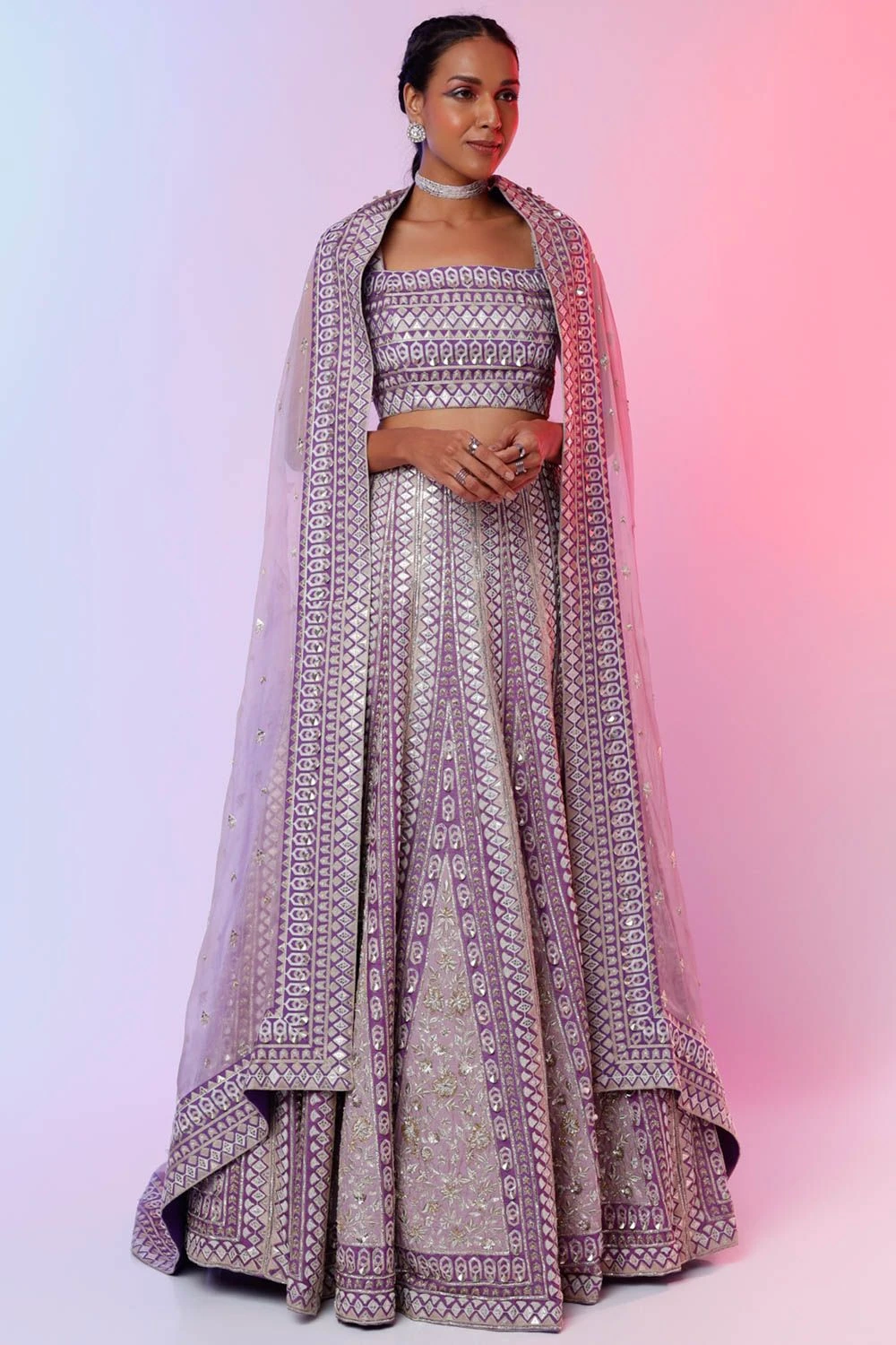 SVA Lilac Embroidered Lehenga Set 1 SVA Lilac Embroidered Lehenga Set