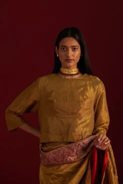 Shorshe Gold Angrakha Blouse