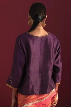 Shorshe Purple Embellished Blouse -Echo Clohting Shop 91023sr42 4