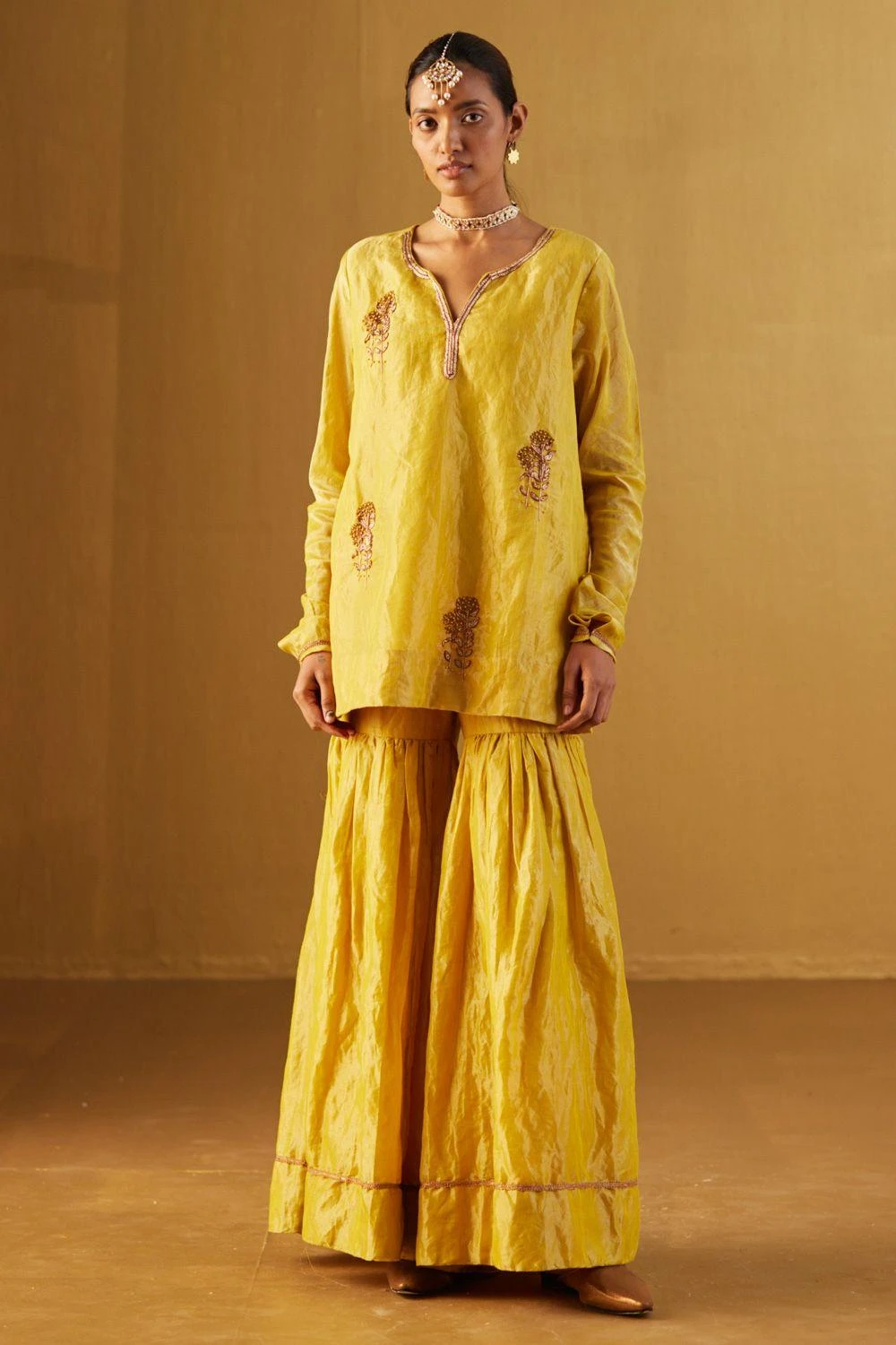 Shorshe Yellow Saifi Sharara Set 1 Shorshe Yellow Saifi Sharara Set