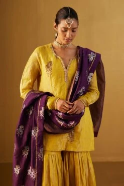 Shorshe Yellow Saifi Sharara Set 7 Shorshe Yellow Saifi Sharara Set -Echo Clohting Shop 91023sr8 3