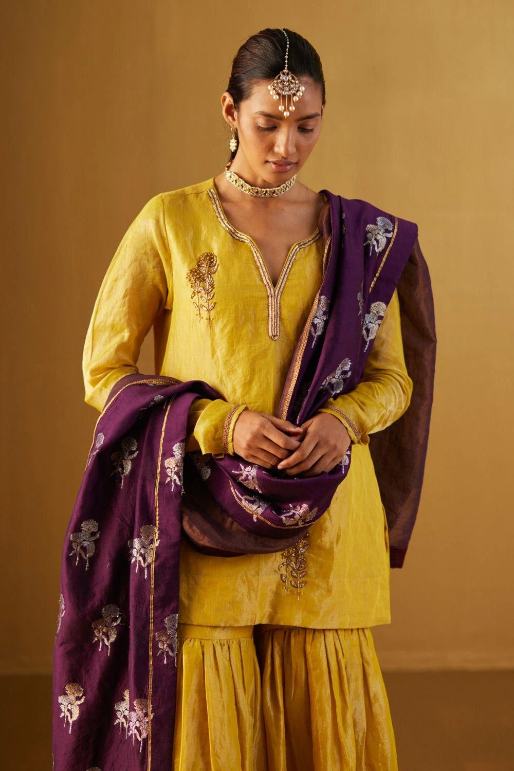 Shorshe Yellow Saifi Sharara Set 3 Shorshe Yellow Saifi Sharara Set - Image 3