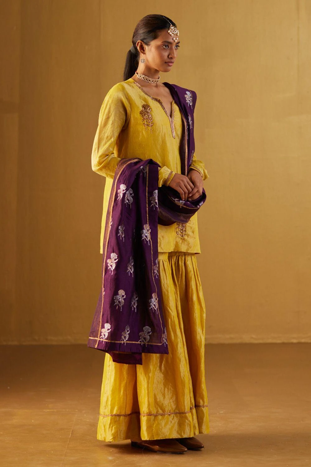 Shorshe Yellow Saifi Sharara Set 4 Shorshe Yellow Saifi Sharara Set - Image 4