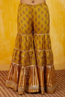 Gopi Vaid Mustard Printed Gota Sharara Set -Echo Clohting Shop 911gv10 3