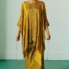 Prahnaaya Mustard Ajrakh Kaftan Set