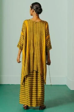 Prahnaaya Mustard Ajrakh Kaftan Set -Echo Clohting Shop 9523pr12 4