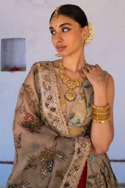 Archana Jaju Kalamkari Lehenga Set With Aari Details -Echo Clohting Shop 95aj8 2