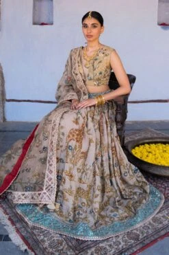 Archana Jaju Kalamkari Lehenga Set With Aari Details -Echo Clohting Shop 95aj8 3