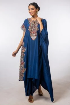 Anamika Khanna Blue Embroidered Kaftan & Pants