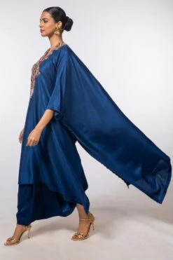 Anamika Khanna Blue Embroidered Kaftan & Pants -Echo Clohting Shop ak ens d 075 3