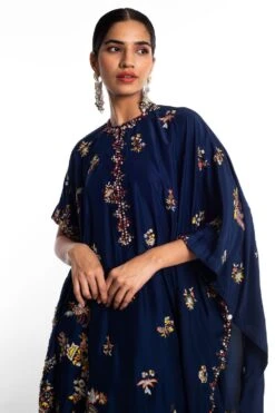 Anamika Khanna Blue Embroidered Kaftan Set -Echo Clohting Shop ak090912 4