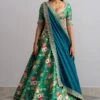 Anushree Reddy Emerald Green Floral Lehenga Set