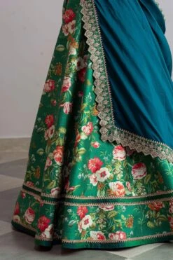 Anushree Reddy Emerald Green Floral Lehenga Set -Echo Clohting Shop ar024 4