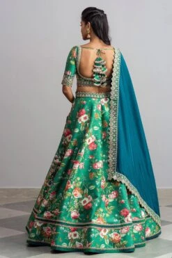 Anushree Reddy Emerald Green Floral Lehenga Set -Echo Clohting Shop ar024 6