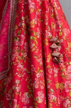 Anushree Reddy Cherry Red Floral Lehenga Set 8 Anushree Reddy Cherry Red Floral Lehenga Set -Echo Clohting Shop ar025 3