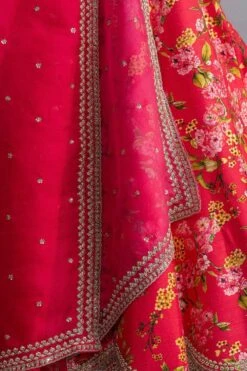 Anushree Reddy Cherry Red Floral Lehenga Set 9 Anushree Reddy Cherry Red Floral Lehenga Set -Echo Clohting Shop ar025 4