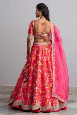 Anushree Reddy Cherry Red Floral Lehenga Set 11 Anushree Reddy Cherry Red Floral Lehenga Set -Echo Clohting Shop ar025 6