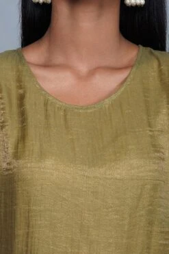 YAVI Moss Green Organza Dress -Echo Clohting Shop brcd 14 4