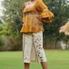 Chandrima Mustard Cotton Cordwork Top