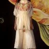 Chandrima Ivory Floral Applique Kaftan