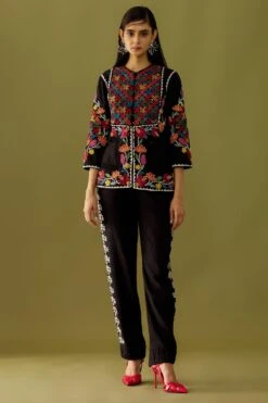 Chandrima Black Embroidered Pants