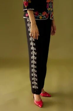 Chandrima Black Embroidered Pants -Echo Clohting Shop ch1119 3