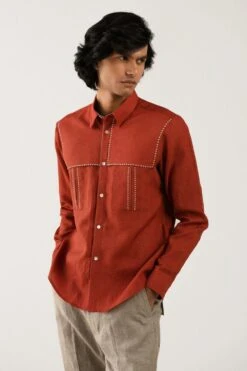 Countrymade Earth Red Linen Shirt