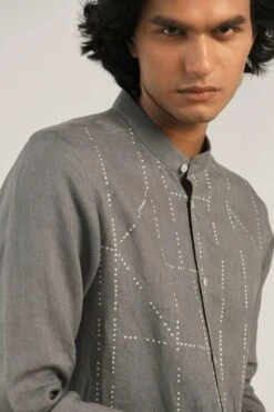 Countrymade Smoke Grey Linen Shirt -Echo Clohting Shop cm ctd sh 05 3